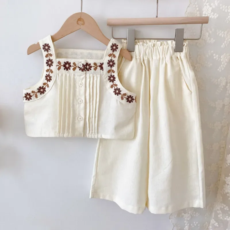 Summer Little Girls Children Clothing Set Two 2 Piece Set Sleeveless Top+pants Baby Clothes Kids Birthday Outfits For Women
Summer Little Girls Children Clothing Set Two 2 Piece Set Sleeveless Top+pants Baby Clothes Kids Birthday Outfits For Women