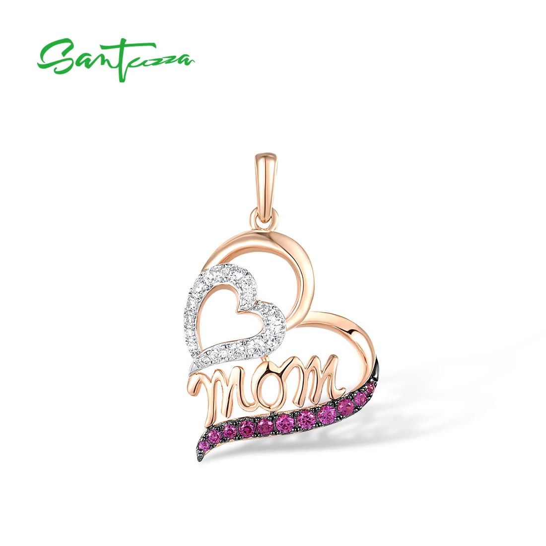 SANTUZZA 925 Sterling Silver Pendant for Women Created Ruby White Cubic Zirconia Love Heart Mothers Day Gifts Fine Chic Jewelry
SANTUZZA 925 Sterling Silver Pendant for Women Created Ruby White Cubic Zirconia Love Heart Mothers Day Gifts Fine Chic Jewelry