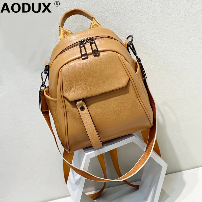 AODUX 100% Genuine Cow Leather Calfskin Women Backpacks First Layer Nature Cowhide Book Dual Function Backpack One Shoulder Bags
AODUX 100% Genuine Cow Leather Calfskin Women Backpacks First Layer Nature Cowhide Book Dual Function Backpack One Shoulder Bags