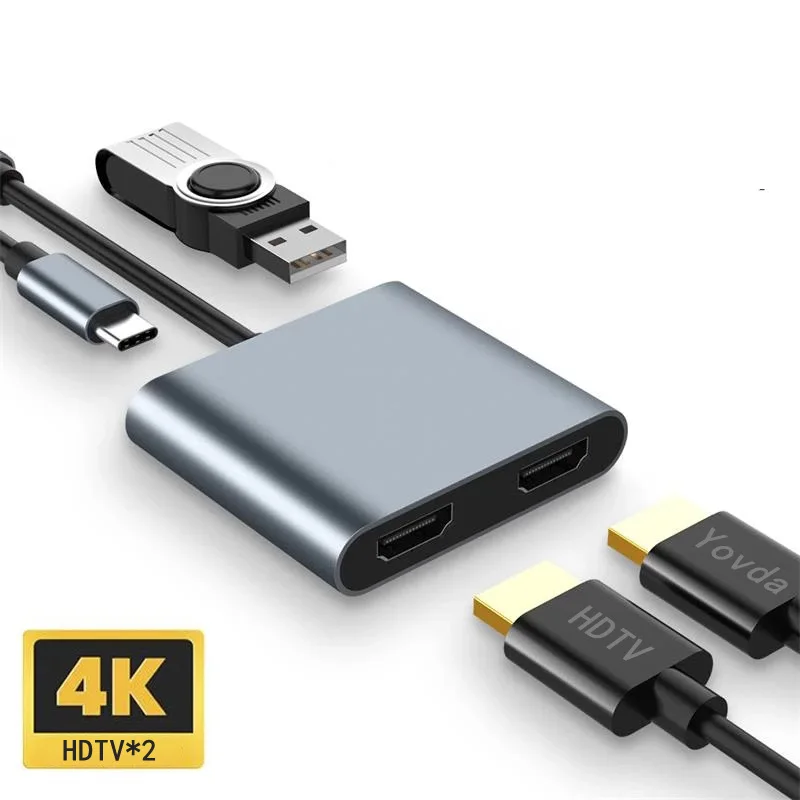 USB C Hub USB C To Dual HDMI-compatible Adapter 4K 60W PD USB 3.0 Docking Station For Macbook Air Pro Laptop Type C Splitter
USB C Hub USB C To Dual HDMI-compatible Adapter 4K 60W PD USB 3.0 Docking Station For Macbook Air Pro Laptop Type C Splitter