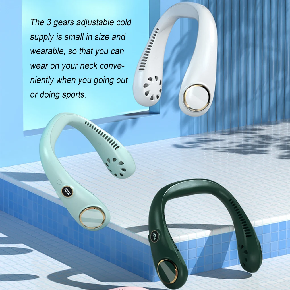 Neck Hanging Fan USB Rechargeable Cold 360 Degrees Air Cooling Tool Digital 3 Gears Adjustable Mute Fans Supplies Office Sport
Neck Hanging Fan USB Rechargeable Cold 360 Degrees Air Cooling Tool Digital 3 Gears Adjustable Mute Fans Supplies Office Sport