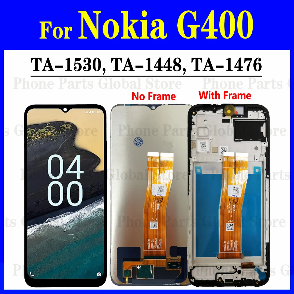 6 58 "дисплей для Nokia G400 ЖК-дисплей с рамкой экрана TA-1530 TA-1448 TA-1476 сенсорным