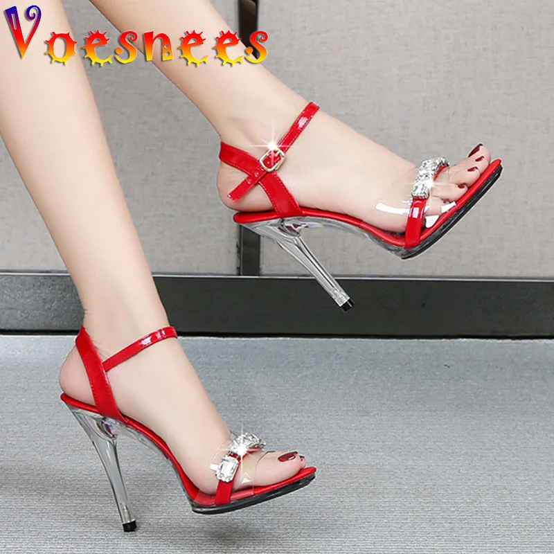 Women Shoes 2022 Summer New Candy Color Open Toe Sandals 11CM Shining Diamond Stiletto Shoes Female Sexy Transparent High Heels
Women Shoes 2022 Summer New Candy Color Open Toe Sandals 11CM Shining Diamond Stiletto Shoes Female Sexy Transparent High Heels
