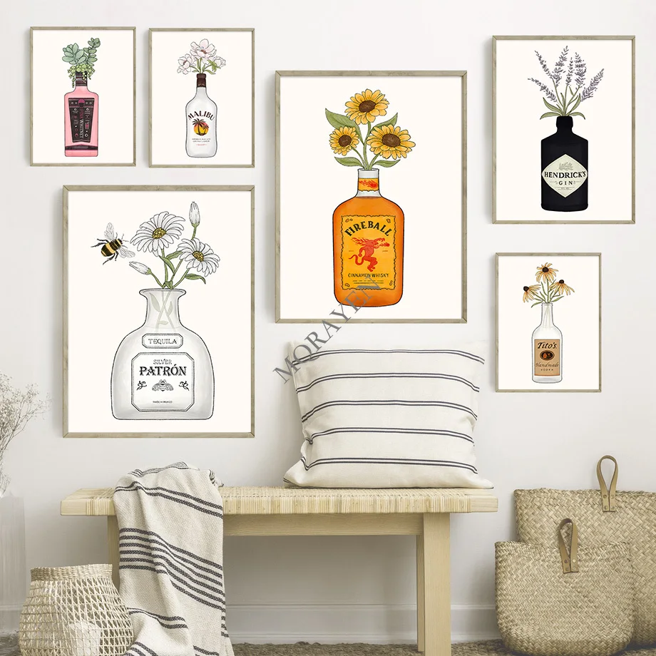 Nordic Abstract Gin Vodka Whiskey Cocktail Flower Posters And Prints Wall Art Canvas Painting Kitchen Bar Home Room Decor
Nordic Abstract Gin Vodka Whiskey Cocktail Flower Posters And Prints Wall Art Canvas Painting Kitchen Bar Home Room Decor