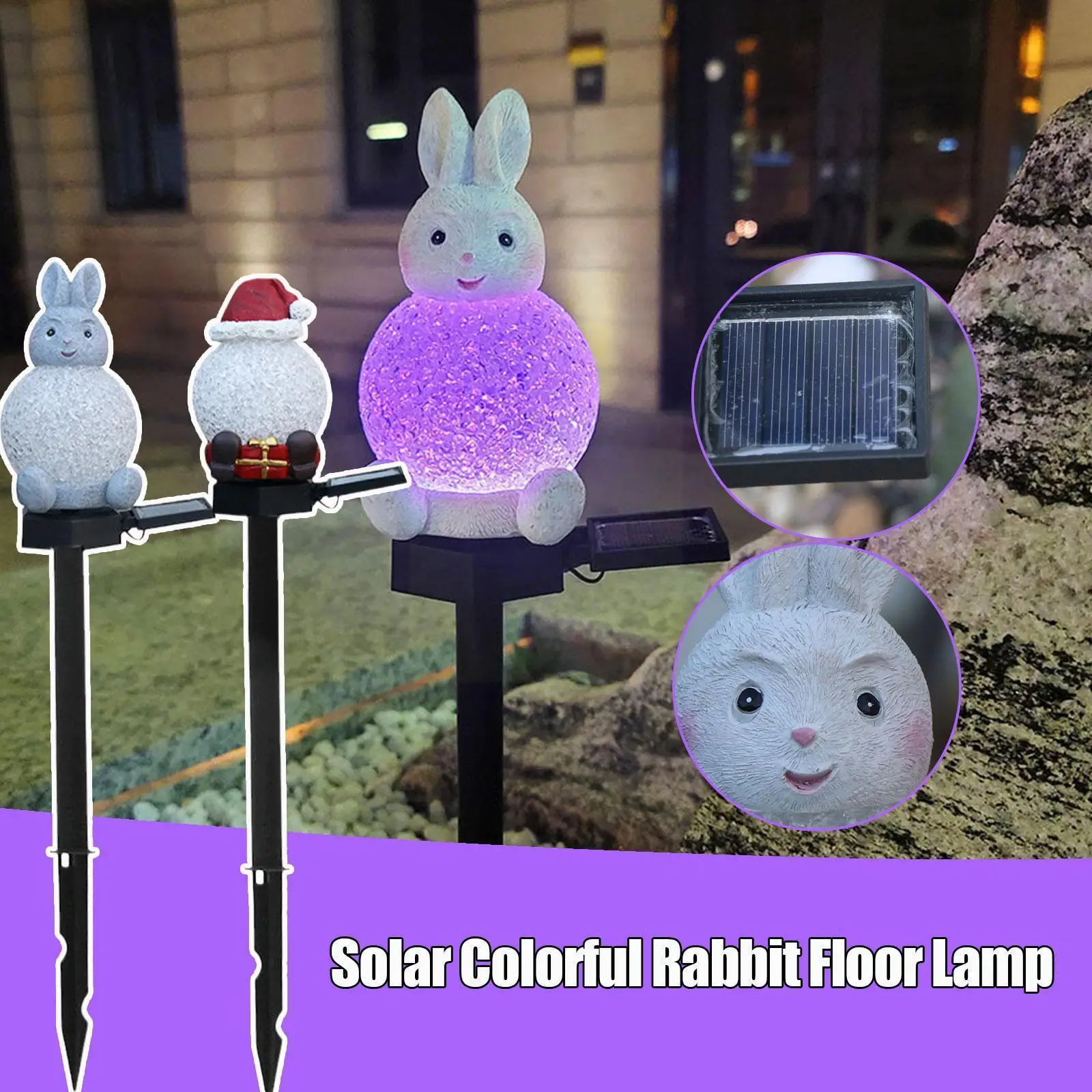 1 шт., цветная Напольная Лампа на солнечной батарее в виде кролика, милая садовая фигурка ландшафта, светильник в виде кролика из смолы, V6q0 
1 шт., цветная Напольная Лампа на солнечной батарее в виде кролика, милая садовая фигурка ландшафта, светильник в виде кролика из смолы, V6q0
