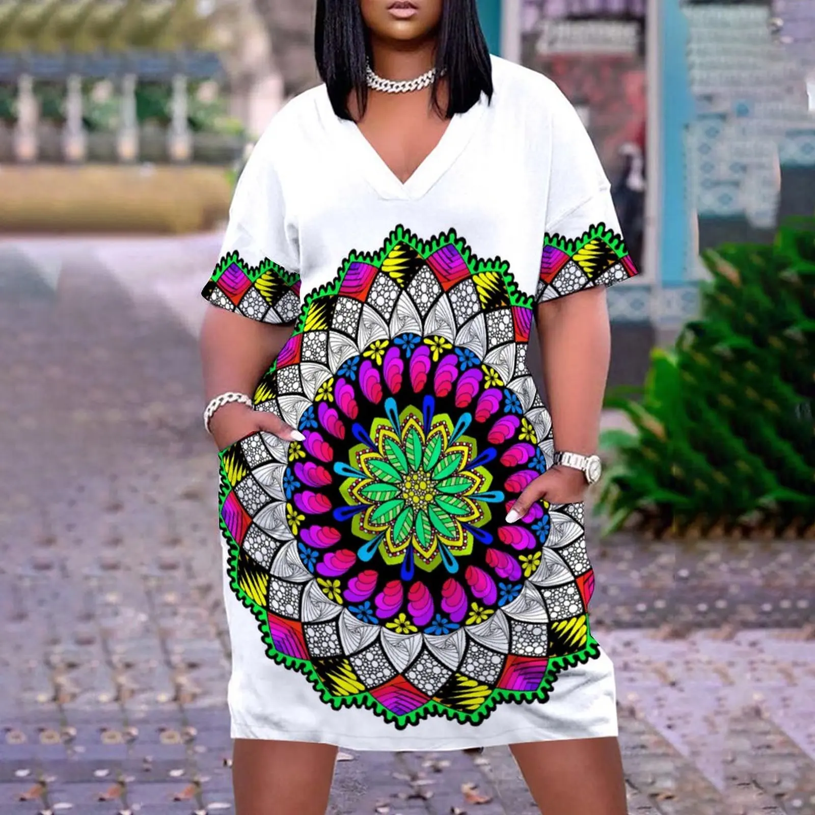 Summer Women Dress Sexy Short Sleeve Party Even Dresses Mandala Pattern Elegant Midi Dress Women's Fashion Beach Ethnic Sundress
Summer Women Dress Sexy Short Sleeve Party Even Dresses Mandala Pattern Elegant Midi Dress Women's Fashion Beach Ethnic Sundress