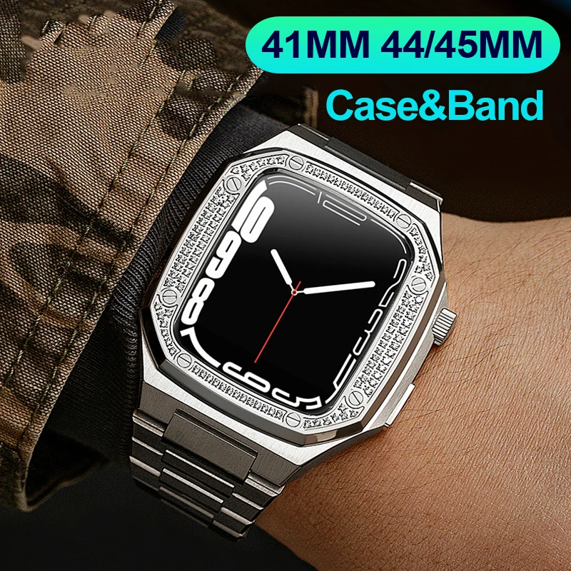 Diy Modification Kit Stainless Steel Case Band for Apple Watch 41mm 44mm 45MM Metal Bezel for IWatch Series 8 7 6 5 4 SE
Diy Modification Kit Stainless Steel Case Band for Apple Watch 41mm 44mm 45MM Metal Bezel for IWatch Series 8 7 6 5 4 SE