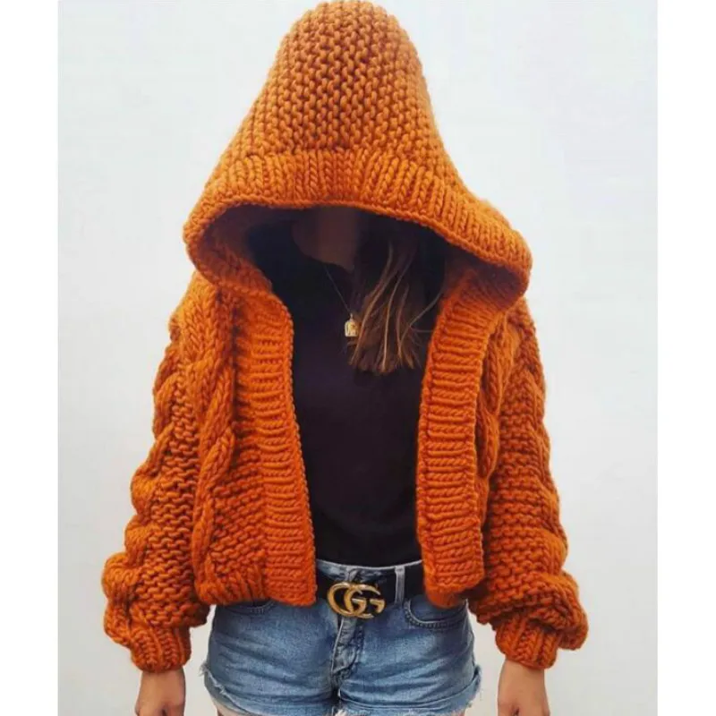 Chic Thick Twist Knitted Hooded Cardigan Twist Flowers Hooded Sweater Coat Loose Crocheted Jacket Long Sleeve Weave Crop Tops
Chic Thick Twist Knitted Hooded Cardigan Twist Flowers Hooded Sweater Coat Loose Crocheted Jacket Long Sleeve Weave Crop Tops