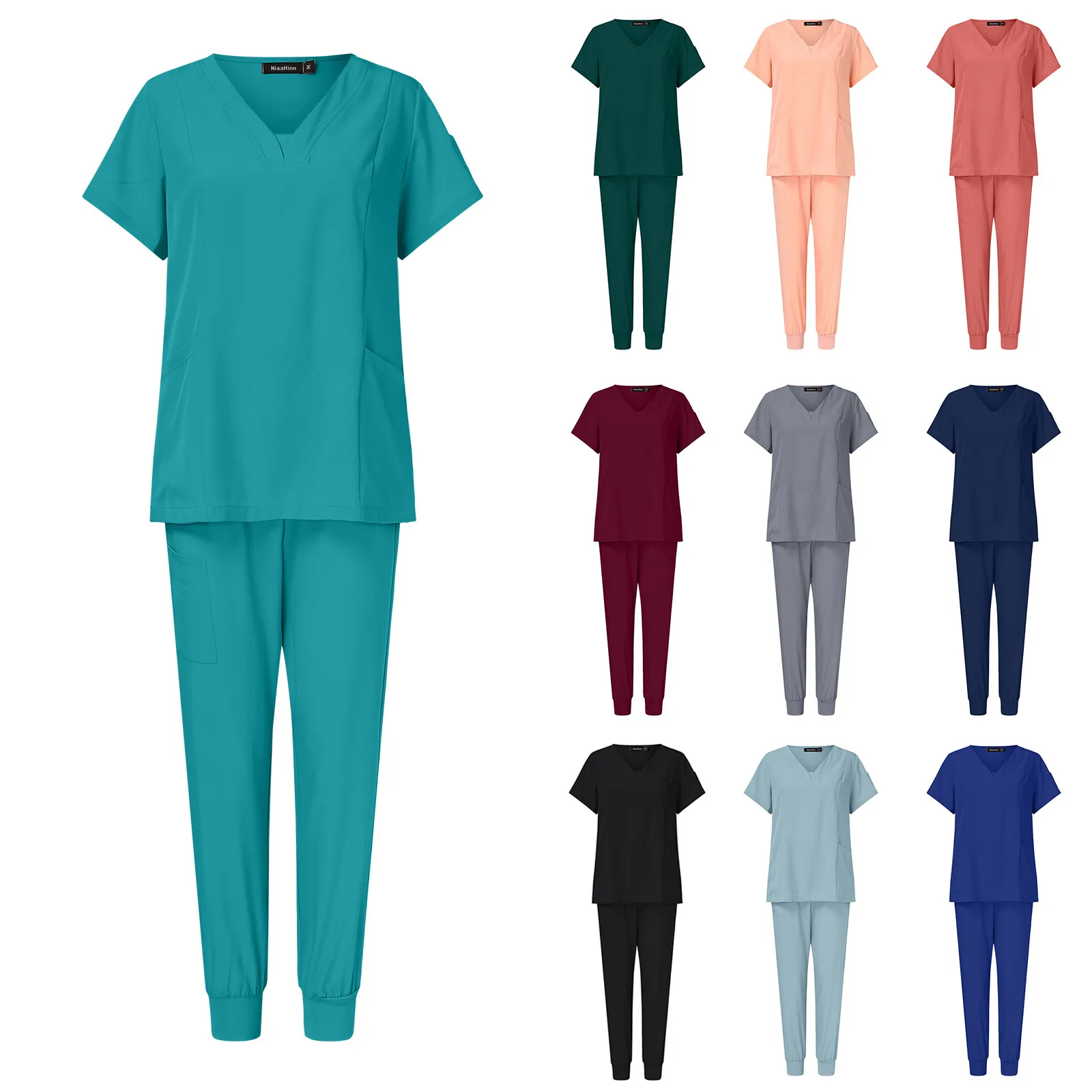 Healthcare Workwear Classic V-neck Scrub Tops Women Laboratory Workwear Beauty Salon Scrubs Uniforms Solid Short Sleeve Blouse
Healthcare Workwear Classic V-neck Scrub Tops Women Laboratory Workwear Beauty Salon Scrubs Uniforms Solid Short Sleeve Blouse