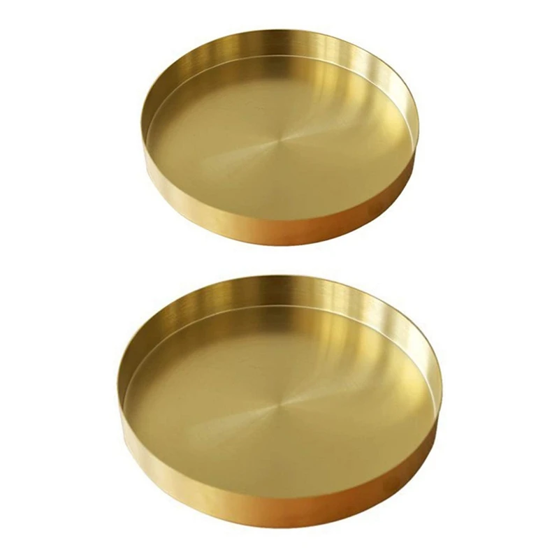 2Pcs Round Gold Tray,Metal Decorative Makeup Tray Organizer For Vanity,Bathroom,Matte Brass Finish, 1.8 Inch & 7.9 Inch
2Pcs Round Gold Tray,Metal Decorative Makeup Tray Organizer For Vanity,Bathroom,Matte Brass Finish, 1.8 Inch & 7.9 Inch