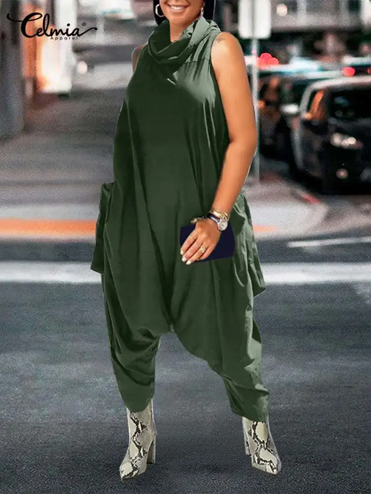 Celmia Fashion Sleeveless Long Rompers Dropped Crotch Jumpsuits Women Baggy Stacking High Collar 2023 Casual Harem Pant Overalls
Celmia Fashion Sleeveless Long Rompers Dropped Crotch Jumpsuits Women Baggy Stacking High Collar 2023 Casual Harem Pant Overalls