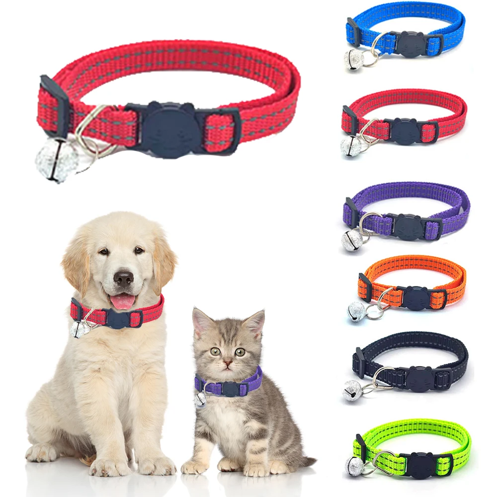 Dog Collars Dog Harnesses Dog Accessories High Quality Adjustable Nylon Collar Kitten With Bells Reflective Collar Pet Supplies
Dog Collars Dog Harnesses Dog Accessories High Quality Adjustable Nylon Collar Kitten With Bells Reflective Collar Pet Supplies