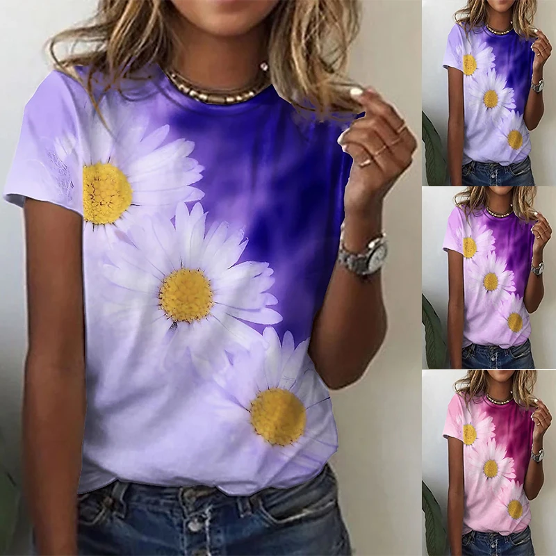 Oversized Summer Tops 2022 New Women Short Sleeves 3D Flower Print T Shirt Streetwear Loosen Casual Female Tee Tops
Oversized Summer Tops 2022 New Women Short Sleeves 3D Flower Print T Shirt Streetwear Loosen Casual Female Tee Tops