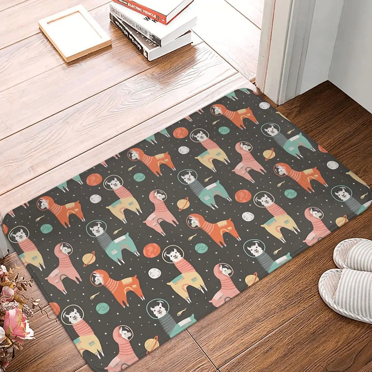 

Non-slip Doormat Living Room Mat Astronaut Llamas In Space Balcony Carpet Welcome Rug Bedroom Decorative