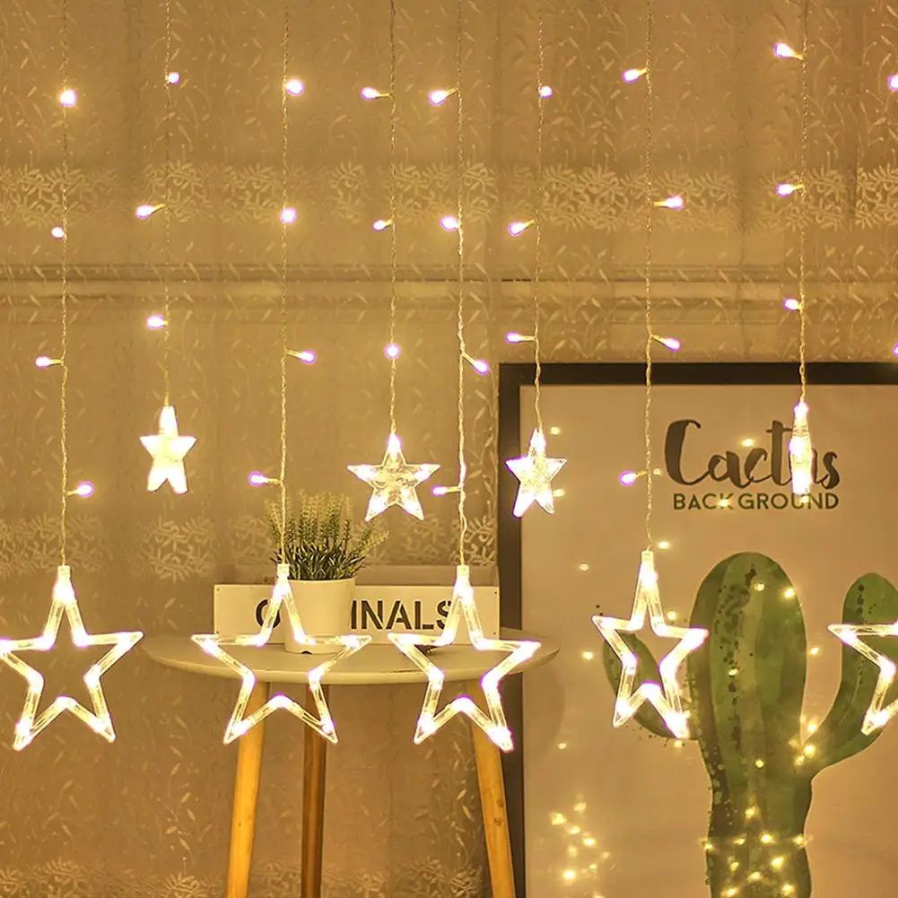 138LED Curtain Lamp String Star Shape 220V EU Plug High-quality Durable Multi-function Wedding Party Bedroom Decor
138LED Curtain Lamp String Star Shape 220V EU Plug High-quality Durable Multi-function Wedding Party Bedroom Decor
