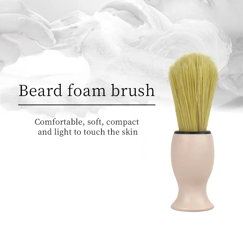 

Hot Sale Soft Nylon Resin Handle Beard Foam Brush Portable Men's Facial Shaving Cleaning Styling Hair Brush