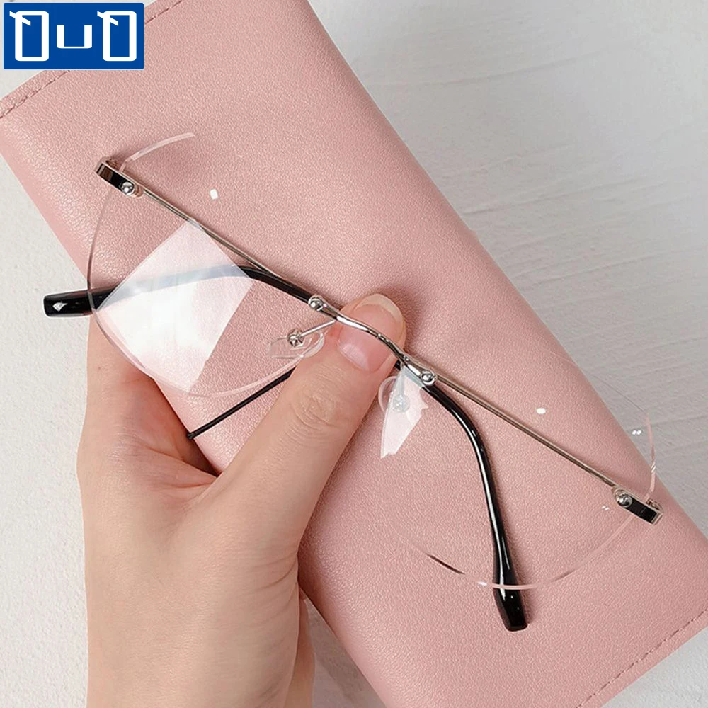 

Qutzzmnd Anti Blue-ray Frameless Glasses Classic Metal Optical Glasses Ultralight Myopia Glasses Vision Care Eyewear -1.0~-4.0