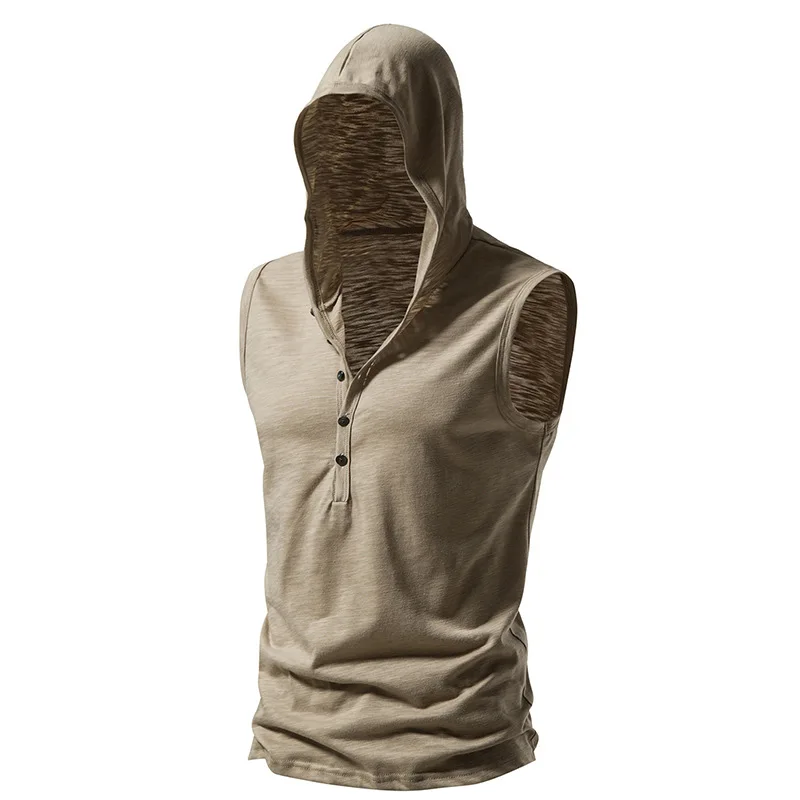 Mens Sleeveless Hooded Sweatshirt 2023 Summer New V Neck Buttons Cotton Hoodies Fashion Casual Fitness Yoga Muscle Pullover Tops
Mens Sleeveless Hooded Sweatshirt 2023 Summer New V Neck Buttons Cotton Hoodies Fashion Casual Fitness Yoga Muscle Pullover Tops