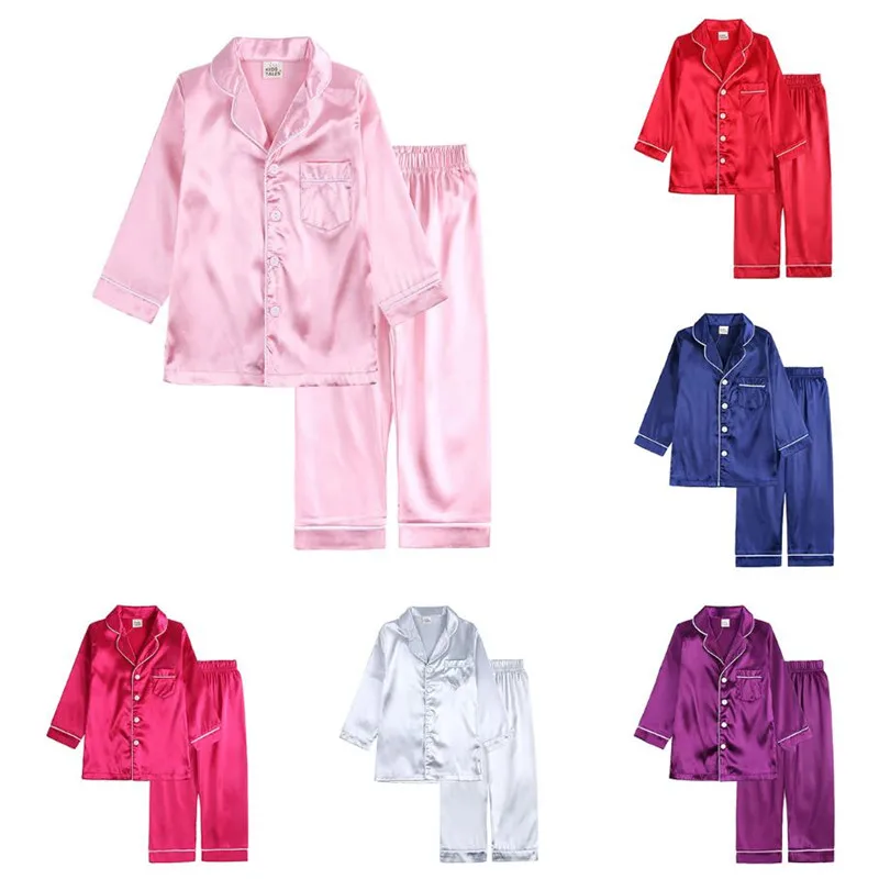 Summer Kids Clothes Baby Ice Silk Pajama Sets for Boys Girls Solid Color Outfits Set Blouse Tops+Pants Sleepwear Pajamas
Summer Kids Clothes Baby Ice Silk Pajama Sets for Boys Girls Solid Color Outfits Set Blouse Tops+Pants Sleepwear Pajamas