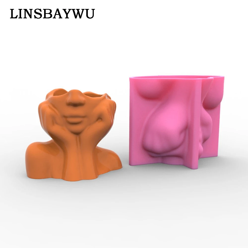 Cheek Girl Face Silicone Flower Pot Mold Cement Molds Succulent Plants Pot Mold Concrete Planters Moulds Diy Plaster Vase 
Cheek Girl Face Silicone Flower Pot Mold Cement Molds Succulent Plants Pot Mold Concrete Planters Moulds Diy Plaster Vase