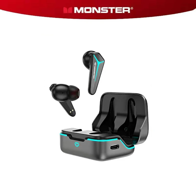 

Original Monster mission V1 TWS Headset In ear Low-latency Lighting Bluetooth Earphone Game music dual mode ENC dual MIC Earbuds