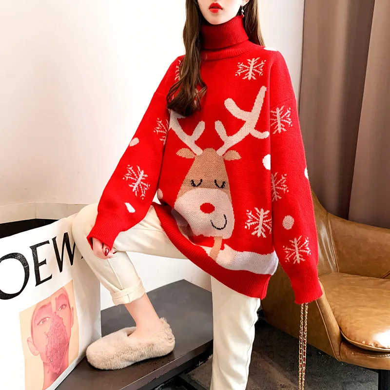 Autumn Winter Turtleneck Embroidery Knitted Sweater Women Loose Short Pullover Knitwear High Collar Long Sleeve Knit Tops Female
Autumn Winter Turtleneck Embroidery Knitted Sweater Women Loose Short Pullover Knitwear High Collar Long Sleeve Knit Tops Female