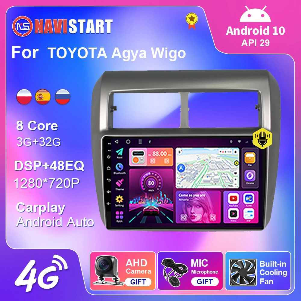 NAVISTART 2 Din For TOYOTA Agya Wigo 2013-2018 Android 10 CarAuto Car Radio BT DSP Carplay Multimedia 4G WIFI DSP No DVD Player
NAVISTART 2 Din For TOYOTA Agya Wigo 2013-2018 Android 10 CarAuto Car Radio BT DSP Carplay Multimedia 4G WIFI DSP No DVD Player
