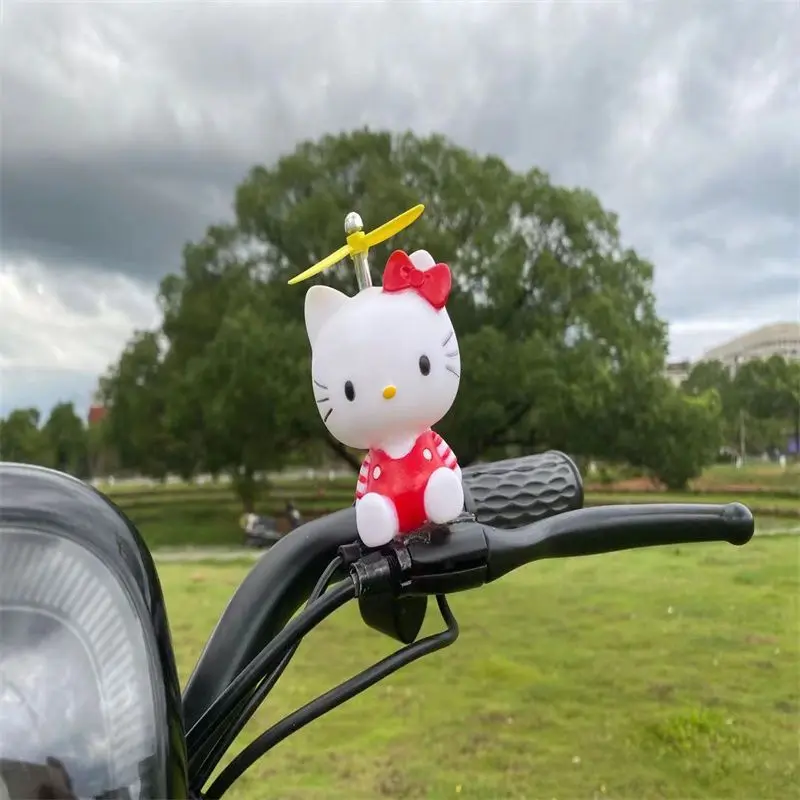 

Kawaii Genuine Sanrio Motorcycle Bicycle Helmet Bamboo Dragonfly Hello Kitty Propeller Decoration Bicycle Riding Auto Parts