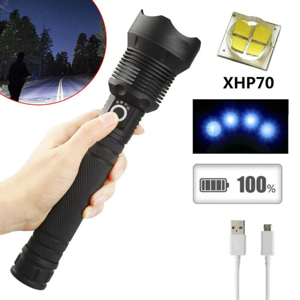 12000 Lumens Zoomable Flashlight XHP70 LED USB Rechargeable Flashlight Torch Super Bright P70 Outdoor Camping Lamp Lantern
12000 Lumens Zoomable Flashlight XHP70 LED USB Rechargeable Flashlight Torch Super Bright P70 Outdoor Camping Lamp Lantern