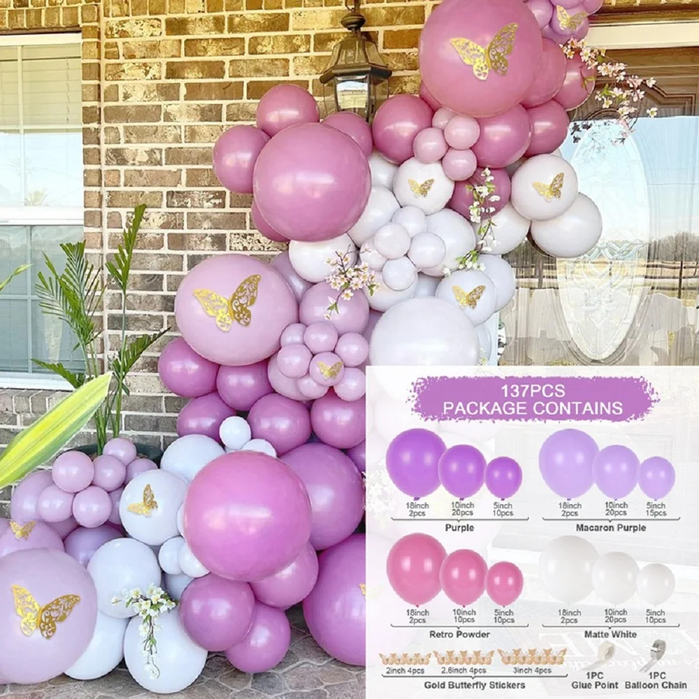 Purple Garland Balloon Chain Set Dark Purple Light White Purple Sequins Children's Birthday Party Scene Arrangement
Purple Garland Balloon Chain Set Dark Purple Light White Purple Sequins Children's Birthday Party Scene Arrangement