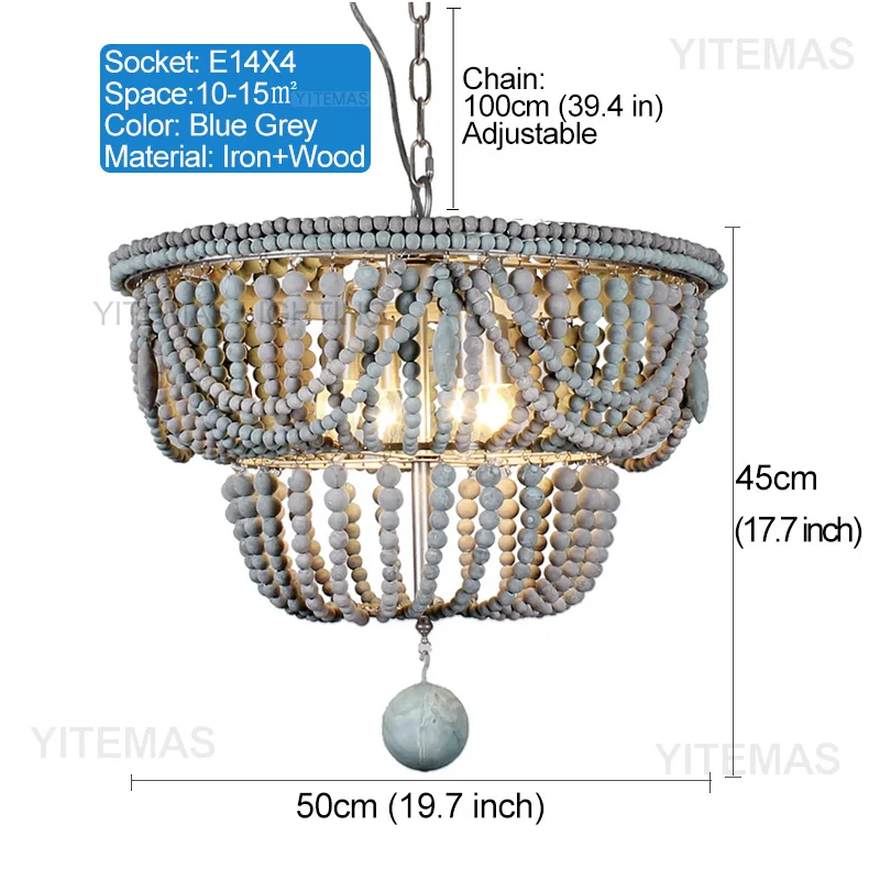 Винтажная люстра YITEMAS розово-белая деревянная
Винтажная люстра YITEMAS розово-белая деревянная