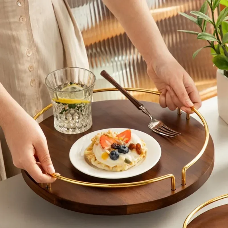 Поднос для хранения фруктов и десертов из дерева акации с круглой ручкой 
Поднос для хранения фруктов и десертов из дерева акации с круглой ручкой