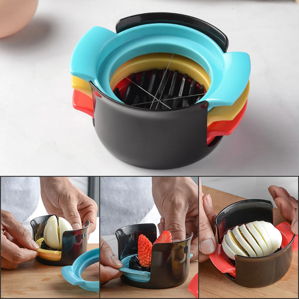 

Egg Slicer 3 In 1 Cut Eggs Cooked Eggs Cutter Household Boiled Eggs Creative Tools Bento Cut Flower Shaper Kitchen Accessories