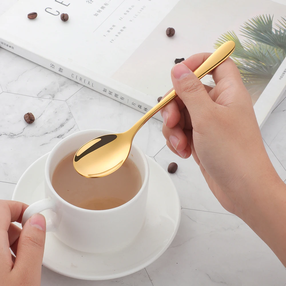 Spoon Set 6PCS/Set Tea Mirror Teaspoon Mini 18/8(304)Stainless Steel Black Plated Smal Spoon Set Tableware Tea Spoon
Spoon Set 6PCS/Set Tea Mirror Teaspoon Mini 18/8(304)Stainless Steel Black Plated Smal Spoon Set Tableware Tea Spoon