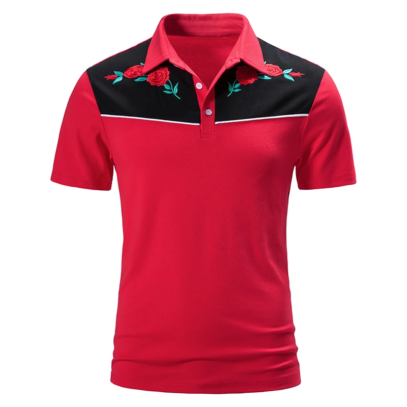 New Summer Men's Casual Short Sleeve turn-down Collar POLO Shirt Men Fashion Rose Embroidery T-Shirt Plus Size Polo Shirts
New Summer Men's Casual Short Sleeve turn-down Collar POLO Shirt Men Fashion Rose Embroidery T-Shirt Plus Size Polo Shirts