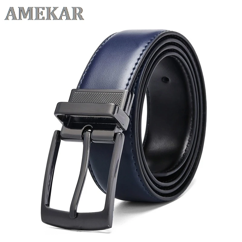 Luxury Fashion Male Reversible Leather Belt Men Business Trouser Belt Genuine Men Leather Belts For Jeans Blue Dark Brown Black
Luxury Fashion Male Reversible Leather Belt Men Business Trouser Belt Genuine Men Leather Belts For Jeans Blue Dark Brown Black