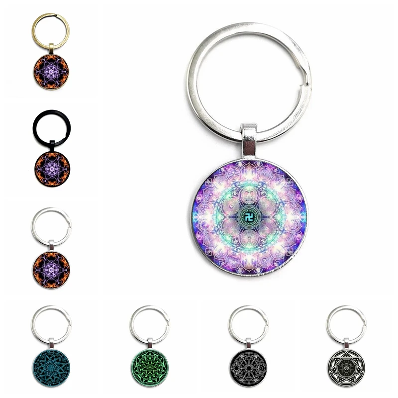 Bohemian Fashion 25mm Glass Cabochon Hexagram Magic Array Keychain Men and Women Gift Jewelry
Bohemian Fashion 25mm Glass Cabochon Hexagram Magic Array Keychain Men and Women Gift Jewelry
