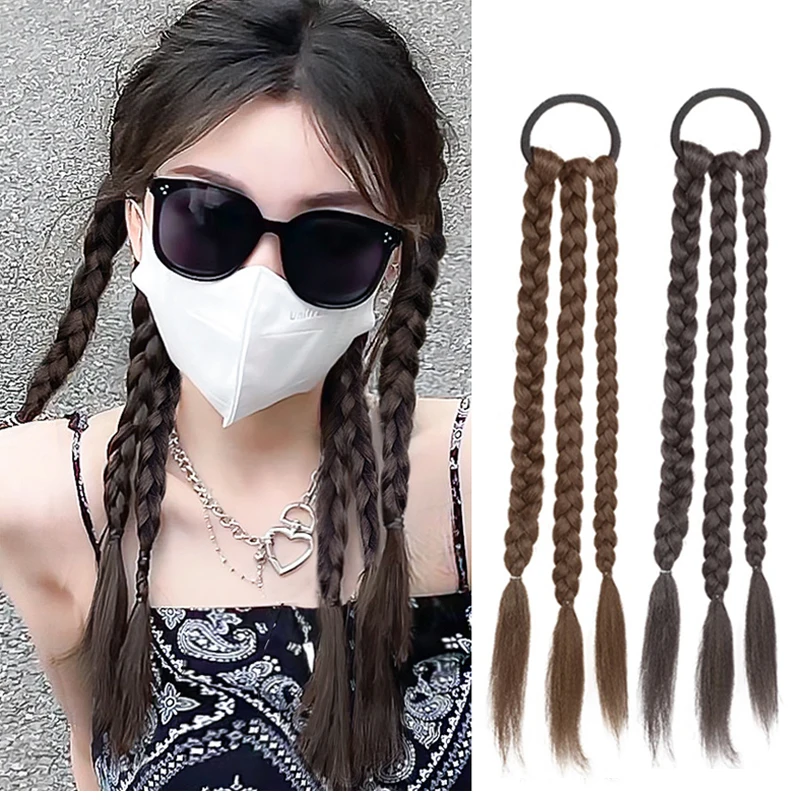 NEW Braids Ponytail Extensions Synthetic Women Girl Hairpiece 20Inch Black Brown Wrap Around Tail With Rubber Band Boxing Braid
NEW Braids Ponytail Extensions Synthetic Women Girl Hairpiece 20Inch Black Brown Wrap Around Tail With Rubber Band Boxing Braid
