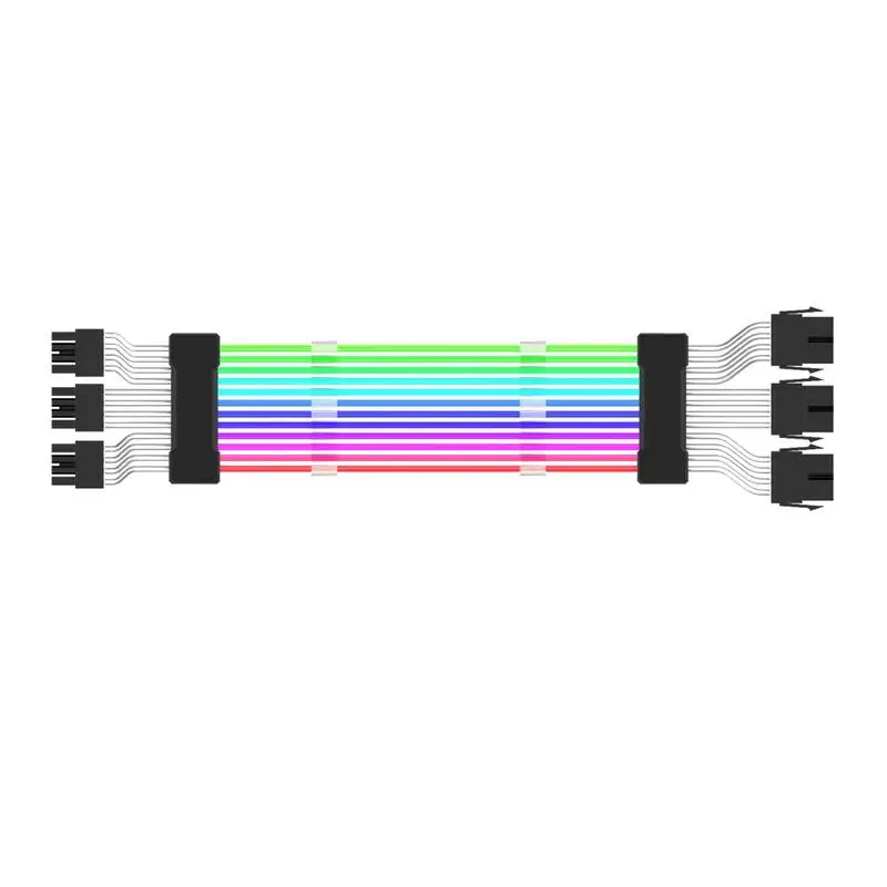 

ATX Power Cable MultiColored Mode Cable Extension Components For RGB Software From All Major Motherboard Cable Management