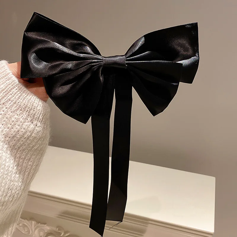 Korean Temperament Simple Silk Scarf Streamer Bow Large Spring Clip Female Hair Accessories Fashion Women's Hairpins Headwear
Korean Temperament Simple Silk Scarf Streamer Bow Large Spring Clip Female Hair Accessories Fashion Women's Hairpins Headwear