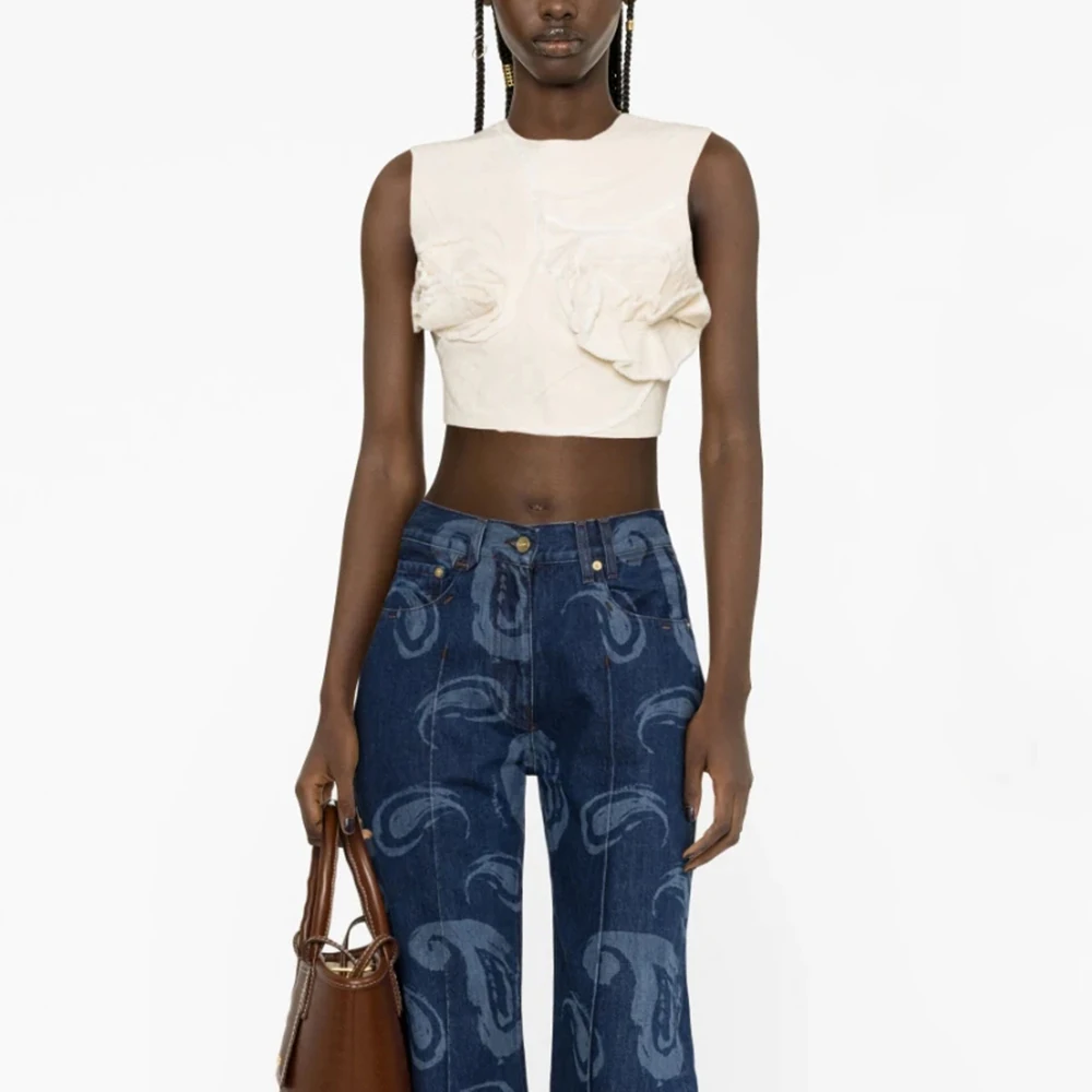 2023 Summer New Women's Tank Tops Y2k Flowers Decorated Fur Trim Stitching Back Hollow Fashionable Hundred Sleeveless Tees Tops
2023 Summer New Women's Tank Tops Y2k Flowers Decorated Fur Trim Stitching Back Hollow Fashionable Hundred Sleeveless Tees Tops