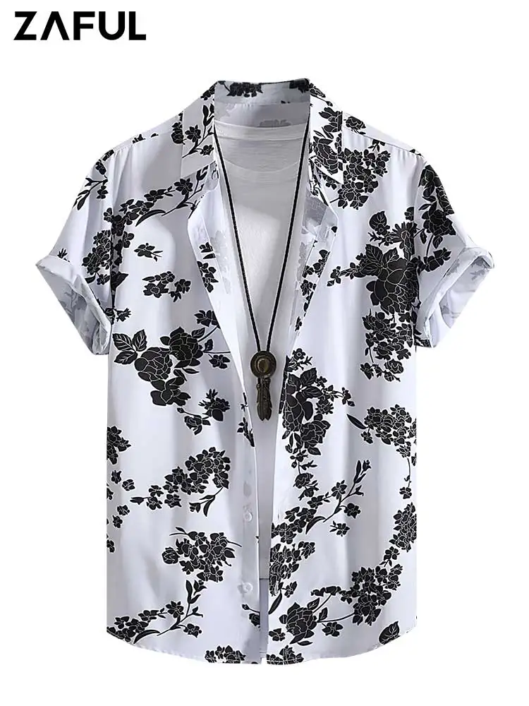 ZAFUL Floral Pattern Shirts for Men Button Up Short Sleeves Turn-down Collar Shirt Summer Streetwear Vacation Tops Z5082006
ZAFUL Floral Pattern Shirts for Men Button Up Short Sleeves Turn-down Collar Shirt Summer Streetwear Vacation Tops Z5082006
