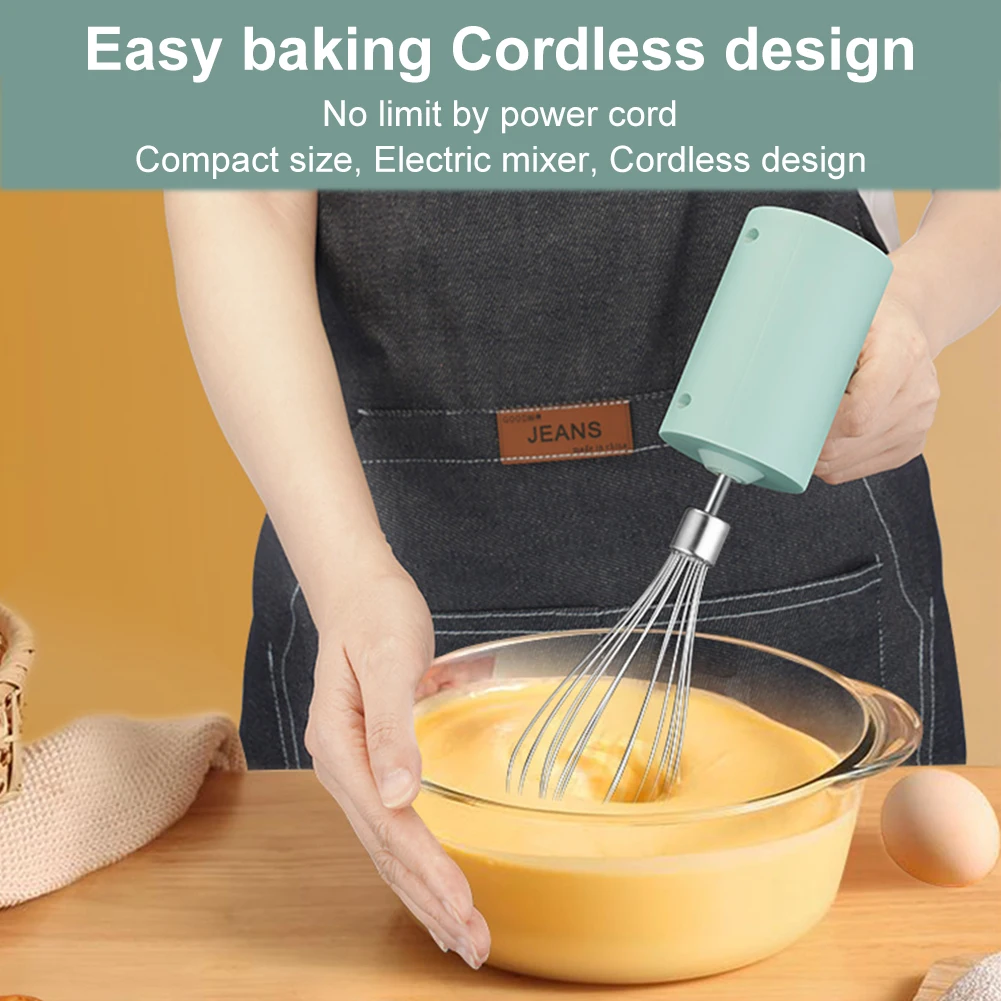 Electric Hand Mixer Cordless Rechargeable Egg Beater Whisk Mini Handheld Food Mixer with 2 Attachment for Cream Butter Dough
Electric Hand Mixer Cordless Rechargeable Egg Beater Whisk Mini Handheld Food Mixer with 2 Attachment for Cream Butter Dough