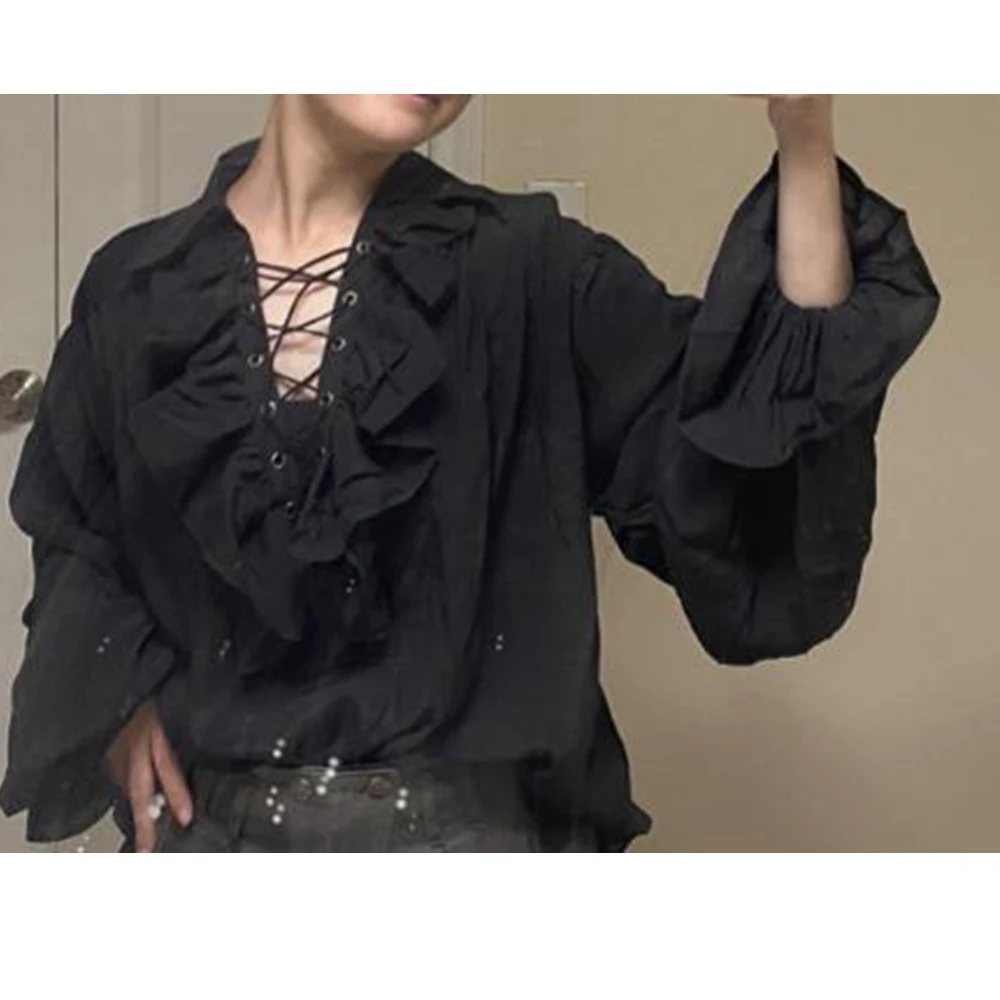 Men Pirate Shirt Vintage Renaissance Style Oversized Women Medieval Halloween Costume Puffy Blouse Tops
Men Pirate Shirt Vintage Renaissance Style Oversized Women Medieval Halloween Costume Puffy Blouse Tops