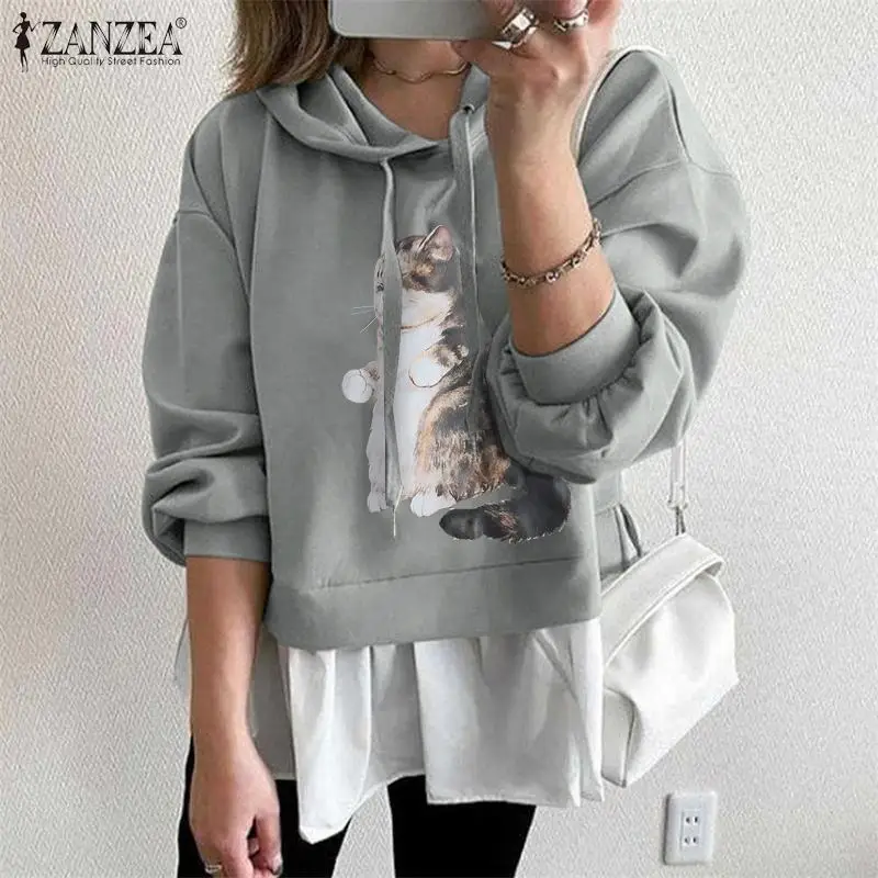 Spring OL Long Sleeve Pullover 2022 Casual Oversize Sweatshirt Women Fashion Patchwork Hooded Tops ZANZEA Animal Printed Hoodies
Spring OL Long Sleeve Pullover 2022 Casual Oversize Sweatshirt Women Fashion Patchwork Hooded Tops ZANZEA Animal Printed Hoodies