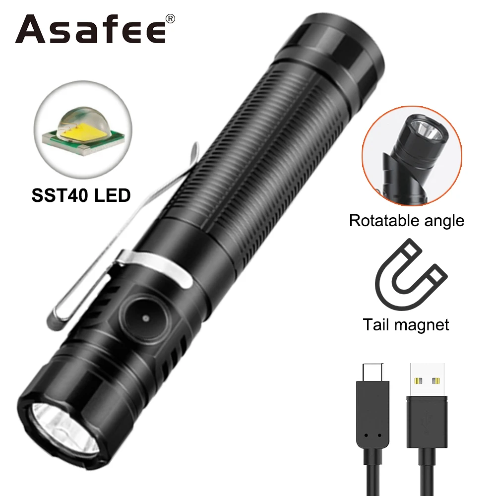 

Asafee AT03 Multi Function Powerful Flashlight 6 Lighting Modes 1210LM SST40 IP68 Waterproof Aluminum Alloy Portable Flashlight