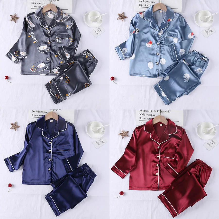 1-12 Yrs Girls imitated silk fabric Pijamas Kids Boys Set Enfant Children's Pyjamas Clothing Sets Kids Pajamas summer Sleepwear
1-12 Yrs Girls imitated silk fabric Pijamas Kids Boys Set Enfant Children's Pyjamas Clothing Sets Kids Pajamas summer Sleepwear
