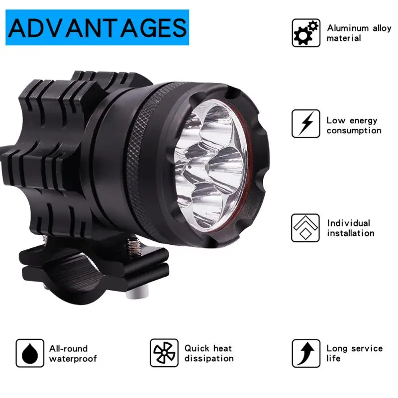 

Constant light + flashing Aluminum alloy external LED headlights Motorcycle lighting indicator Super bright 6/9 lamp beads
