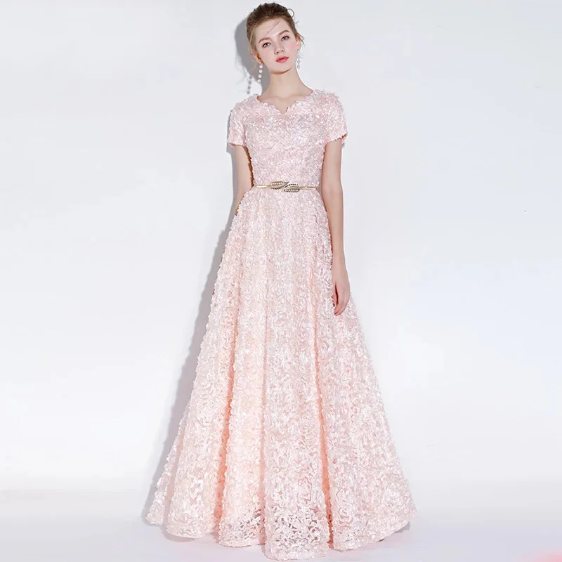 Lace Decal A-line V-neck Short Sleeve Elegant Fashion Loose Comfortable Hollow Out Zipper Flower Long Skirt Vestidos De Noche
Lace Decal A-line V-neck Short Sleeve Elegant Fashion Loose Comfortable Hollow Out Zipper Flower Long Skirt Vestidos De Noche