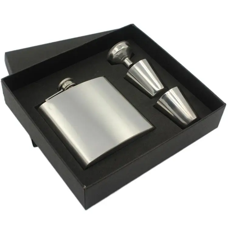Плоская фляжка из нержавеющей стали объемом 6 унций с воронкой, винтовая колба для спиртового виски
Плоская фляжка из нержавеющей стали объемом 6 унций с воронкой, винтовая колба для спиртового виски